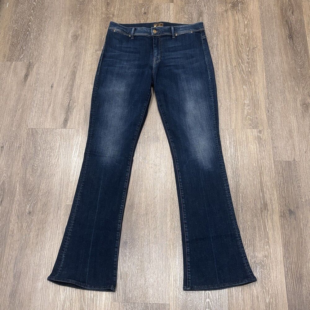 MOTHER The Daydreamer Flare Jeans Tempted Again Dark Wash Stretch Size 31
